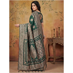 Seduva Women's Silk Blend Printed Saree With Unstitched Blouse 5.5Mtr (Green)