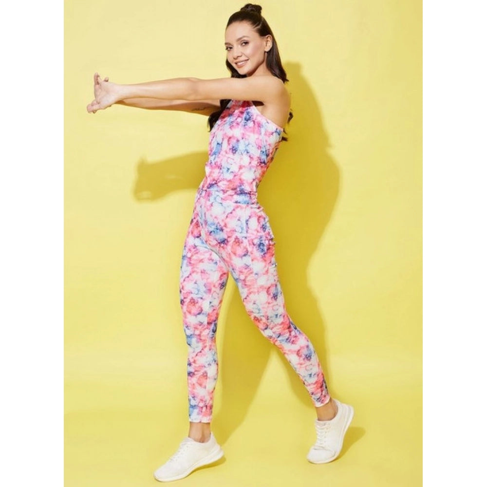 Seduva Women's Polyester Lycra Printed Sleeveless Active Wear (Multicolor)