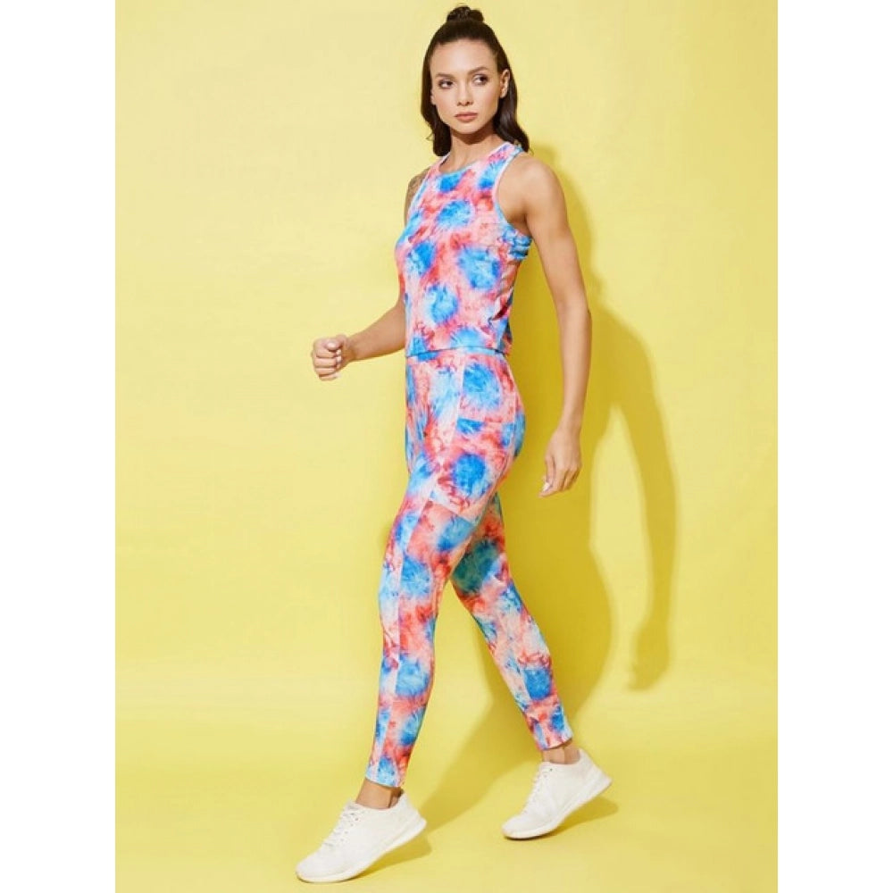 Seduva Women's Polyester Lycra Printed Sleeveless Active Wear (Multicolor)