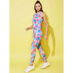 Seduva Women's Polyester Lycra Printed Sleeveless Active Wear (Multicolor)