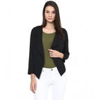 Seduva Women's Polyester Solid Long Sleeves Blazer (Black)