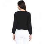Seduva Women's Polyester Solid Long Sleeves Blazer (Black)