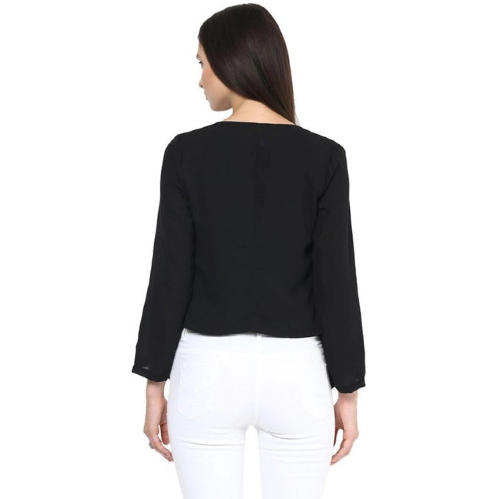 Seduva Women's Polyester Solid Long Sleeves Blazer (Black)