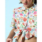 Seduva Women's Polyester Floral Short Sleeve Co-Ord Set (Multicolor)