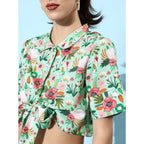 Seduva Women's Polyester Floral Short Sleeve Co-Ord Set (Multicolor)