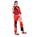 Seduva Women's Satin Colour Block Long Sleeves Co-Ord Set (Multicolor)