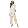 Seduva Women's Polyester Colour Blocking 3-4th Sleeve Co-Ord Set (Multicolor)