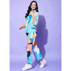 Seduva Women's Polyester Colour Blocking 3-4th Sleeve Co-Ord Set (Multicolor)
