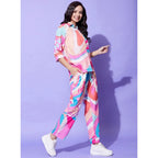 Seduva Women's Polyester Printed 3-4th Sleeve Co-Ord Set (Multicolor)