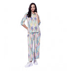 Seduva Women's Polyester Floral 3-4th Sleeve Co-Ord Set (Multicolor)