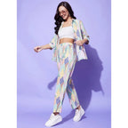Seduva Women's Polyester Floral 3-4th Sleeve Co-Ord Set (Multicolor)