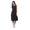 Seduva Women's Denim Solid Sleeveless Dress (Black)