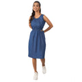 Seduva Women's Denim Solid Sleeveless Dress (Blue)