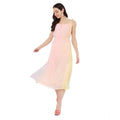 Seduva Women's Georgette Ombre Sleeveless Dress (Peach)