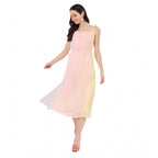 Seduva Women's Georgette Ombre Sleeveless Dress (Peach)