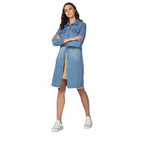 Seduva Women's Denim Washed Long Sleeves Jacket (Blue)