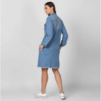 Seduva Women's Denim Washed Long Sleeves Jacket (Blue)