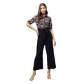 Seduva Women's Polyester Floral Short Sleeve Jumpsuit (Multicolor)