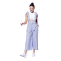 Seduva Women's Cotton Pinafore Shoulder Straps Jumpsuit (Light Blue)