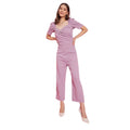Seduva Women's Polyester Lycra Solid Puff Sleeve Jumpsuit (Lavender)