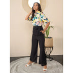 Seduva Women's Polyester Floral Half Sleeves Jumpsuit (Multicolor)
