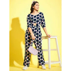 Seduva Girl's Cotton Polka 3-4th Sleeve Jumpsuit (Multicolor)