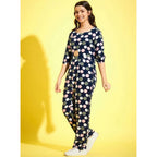 Seduva Girl's Cotton Polka 3-4th Sleeve Jumpsuit (Multicolor)