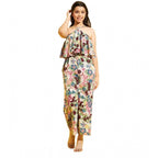 Seduva Girl's Polyester Crepe Floral Sleeveless Jumpsuit (Multicolor)