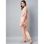 Seduva Women's Rayon Tie And Dye Kaftan Sleeve Night Suit (Multicolor)
