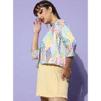 Seduva Women's Polyester Floral 3-4th Sleeves Shrug (Multicolor)