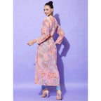 Seduva Women's Polyester Floral Long Sleeves Shrug (Peach)