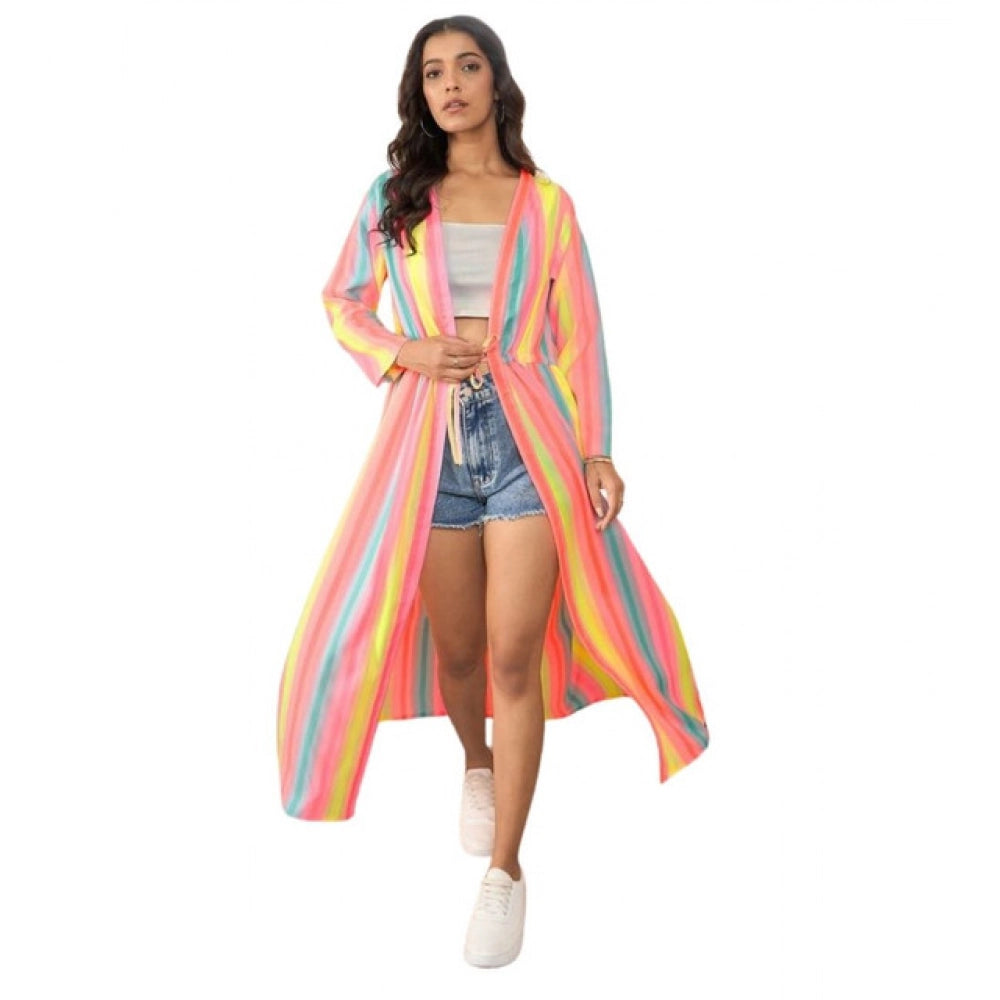 Seduva Women's Polyester Crepe Printed Long Sleeves Shrug (Multicolor)