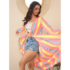 Seduva Women's Polyester Crepe Printed Long Sleeves Shrug (Multicolor)