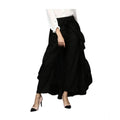 Seduva Women's Rayon Ruffled Elasticated Skirt (Black)