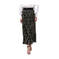 Seduva Women's Georgette Chain Print Elasticated Skirt (Black-Cream)