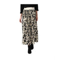 Seduva Women's Georgette Chain Print Elasticated Skirt (Cream-Black)