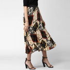 Seduva Women's Satin Pleated Elasticated Skirt (Multicolor)