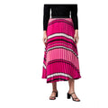 Seduva Women's Satin Pleated Elasticated Skirt (Pink)