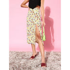 Seduva Women's Polyester Floral Side Zip Skirt (Multicolor)