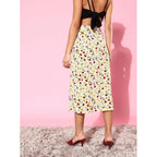 Seduva Women's Polyester Floral Side Zip Skirt (Multicolor)