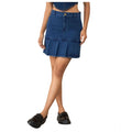 Seduva Women's Denim Washed Buttoned Skirt (Blue)