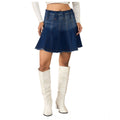 Seduva Women's Denim Washed Buttoned Skirt (Blue)