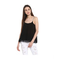 Seduva Women's Polyester Embellished Shoulder Straps Top (Black)
