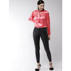 Seduva Women's Polyester Solid Long Sleeves Top (Coral)