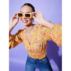 Seduva Women's Polyester Floral Long Sleeves Top (Multicolor)