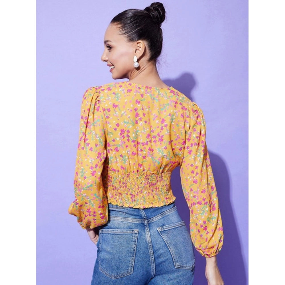 Seduva Women's Polyester Floral Long Sleeves Top (Multicolor)