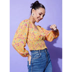 Seduva Women's Polyester Floral Long Sleeves Top (Multicolor)