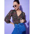 Seduva Women's Polyester Floral Long Sleeves Top (Multicolor)