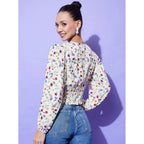 Seduva Women's Polyester Floral Long Sleeves Top (Multicolor)