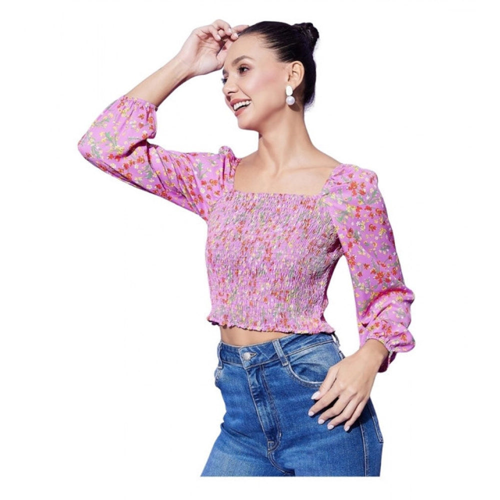 Seduva Women's Polyester Floral Long Sleeves Top (Multicolor)